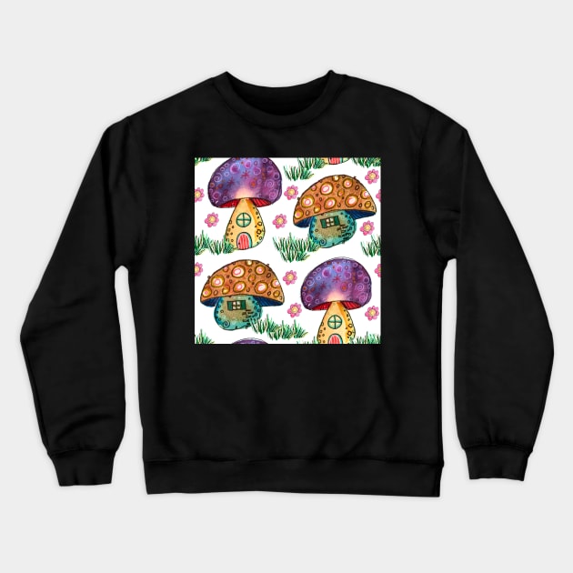 Mushrooms. Or elf houses. Crewneck Sweatshirt by SimoneMonschein